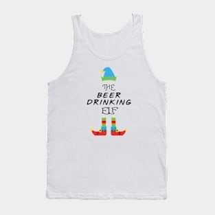 The Beer Drinking Elf Matching Family Group Christmas Party Tank Top